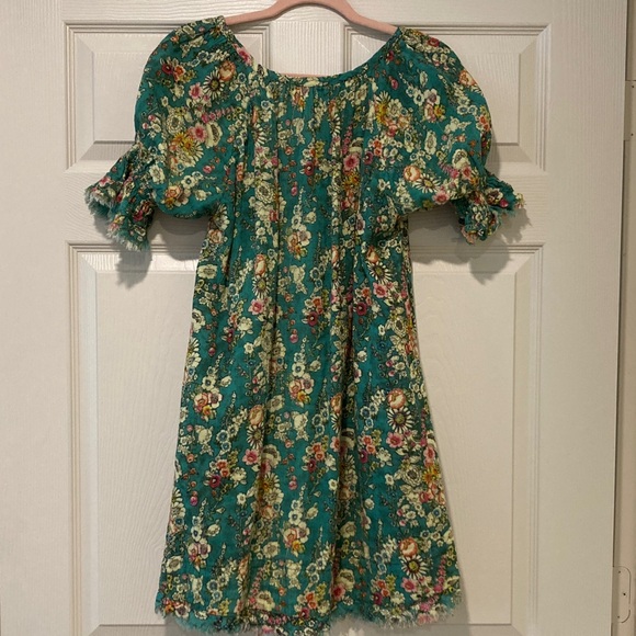 Natural Life Sienna Green Floral Cotton Dress Size Medium - Picture 4 of 5